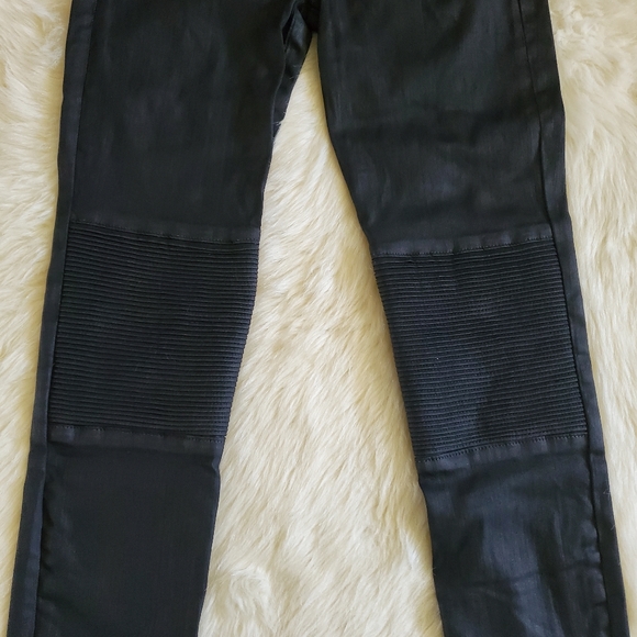 Madewell Skinny Skinny Racetrack Black Coated Moto Jeans Size 28 - Picture 6 of 13